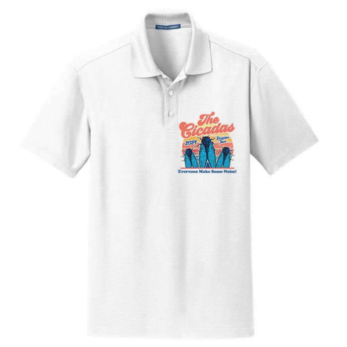 The Cicadas Reunion Retro Beach Concert Design Dry Zone Grid Polo