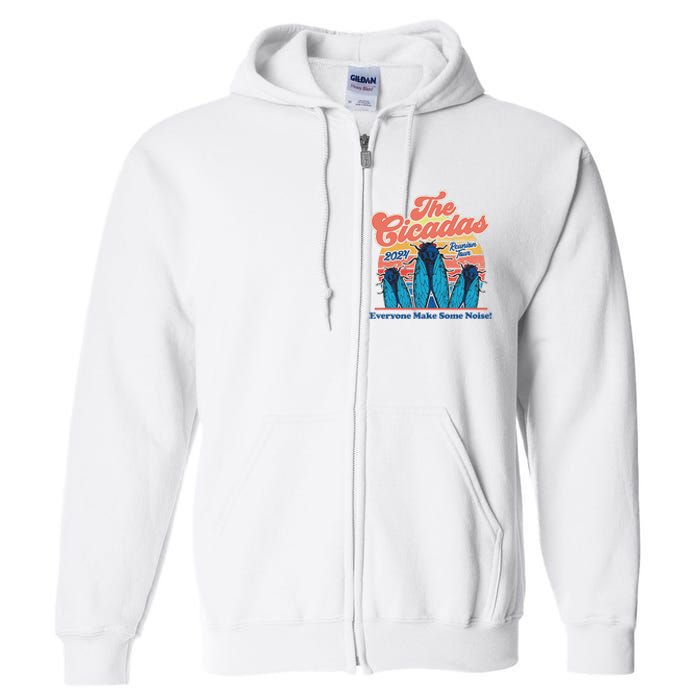 The Cicadas Reunion Retro Beach Concert Design Full Zip Hoodie