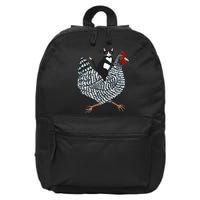Tuxedo Cat Riding A Chicken Funny 16 in Basic Backpack