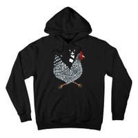 Tuxedo Cat Riding A Chicken Funny Tall Hoodie