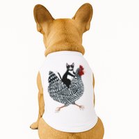 Tuxedo Cat Riding A Chicken Funny Doggie Tank