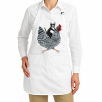 Tuxedo Cat Riding A Chicken Funny Apron