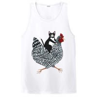 Tuxedo Cat Riding A Chicken Funny PosiCharge Competitor Tank