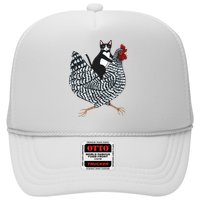 Tuxedo Cat Riding A Chicken Funny Trucker Hat