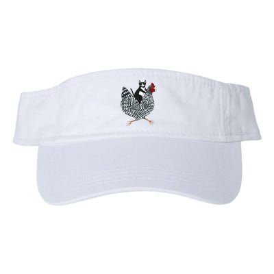 Tuxedo Cat Riding A Chicken Funny Visor