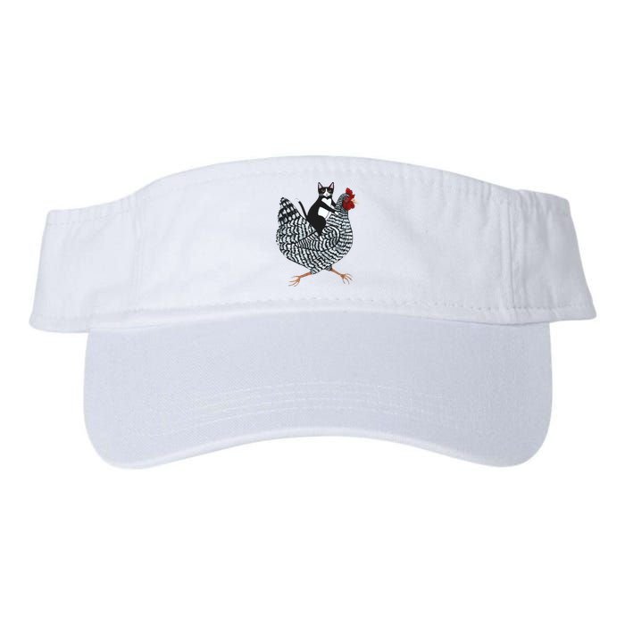 Tuxedo Cat Riding A Chicken Funny Visor