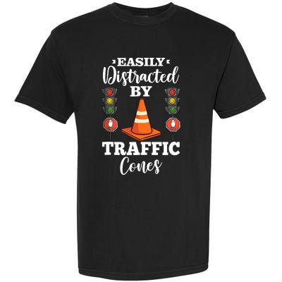 Traffic Cone Road Sign Safety Pylons Garment-Dyed Heavyweight T-Shirt