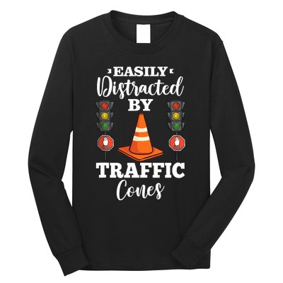 Traffic Cone Road Sign Safety Pylons Long Sleeve Shirt