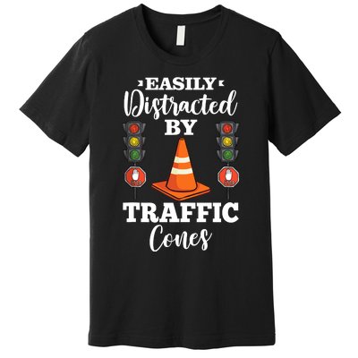 Traffic Cone Road Sign Safety Pylons Premium T-Shirt