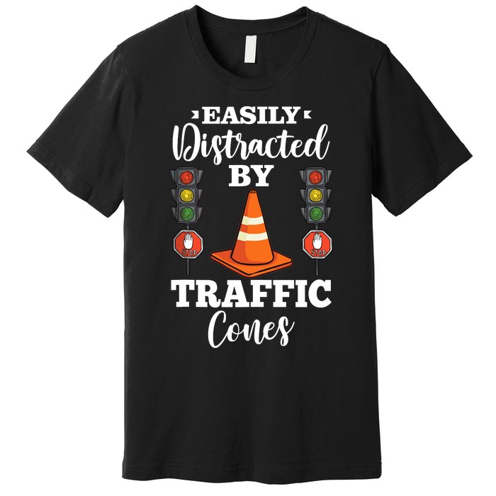 Traffic Cone Road Sign Safety Pylons Premium T-Shirt