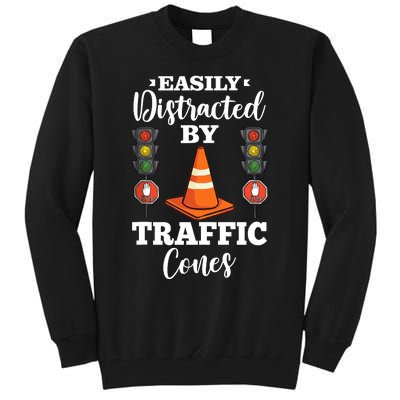 Traffic Cone Road Sign Safety Pylons Tall Sweatshirt