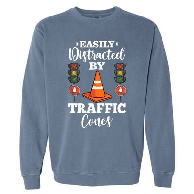 Traffic Cone Road Sign Safety Pylons Garment-Dyed Sweatshirt