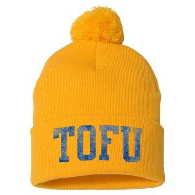 Tofu College – Retro Soy Boy Funny Vegan Pom Pom 12in Knit Beanie