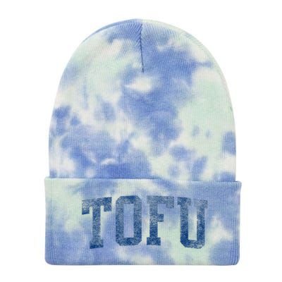 Tofu College – Retro Soy Boy Funny Vegan Tie Dye 12in Knit Beanie