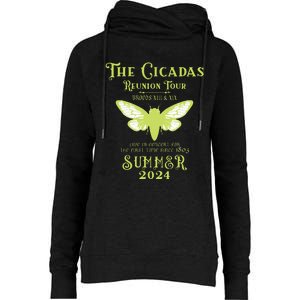 The Cicada Reunion U.S 2024 Cicada Concert Fest Lover Womens Funnel Neck Pullover Hood