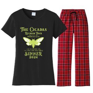 The Cicada Reunion U.S 2024 Cicada Concert Fest Lover Women's Flannel Pajama Set