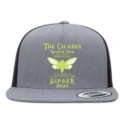 The Cicada Reunion U.S 2024 Cicada Concert Fest Lover Flat Bill Trucker Hat