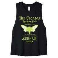 The Cicada Reunion U.S 2024 Cicada Concert Fest Lover Women's Racerback Cropped Tank