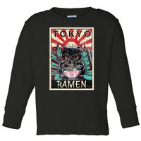 Tokyo Cat Ramen Noodles Kawaii Japanese Asian Food Lover Toddler Long Sleeve Shirt