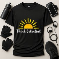 Think Celestial Retro Sunshine Quoes Cooling Performance Crew T-Shirt