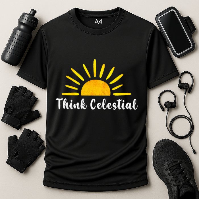 Think Celestial Retro Sunshine Quoes Cooling Performance Crew T-Shirt