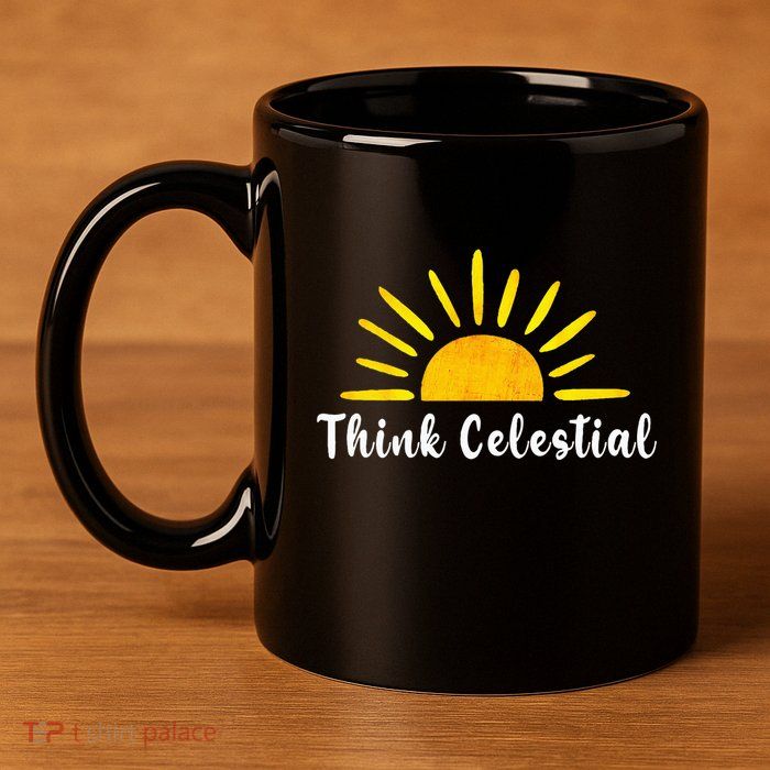 Think Celestial Retro Sunshine Quoes 11oz C Handle Ceramic Mug