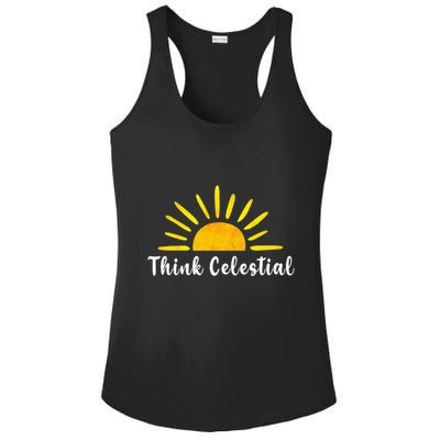 Think Celestial Retro Sunshine Quoes Ladies PosiCharge Competitor Racerback Tank