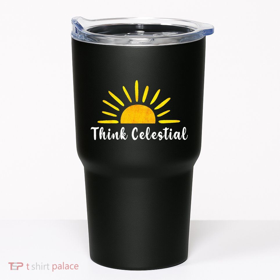 Think Celestial Retro Sunshine Quoes Tumbler