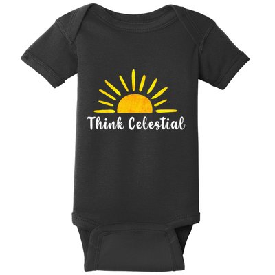 Think Celestial Retro Sunshine Quoes Baby Bodysuit
