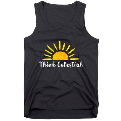 Think Celestial Retro Sunshine Quoes Tank Top