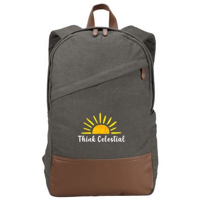 Think Celestial Retro Sunshine Quoes Cotton Canvas Backpack