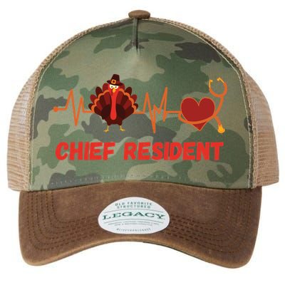Thanksgiving Chief Resident Heartbeat Stethoscope Doctor Gift Legacy Tie Dye Trucker Hat