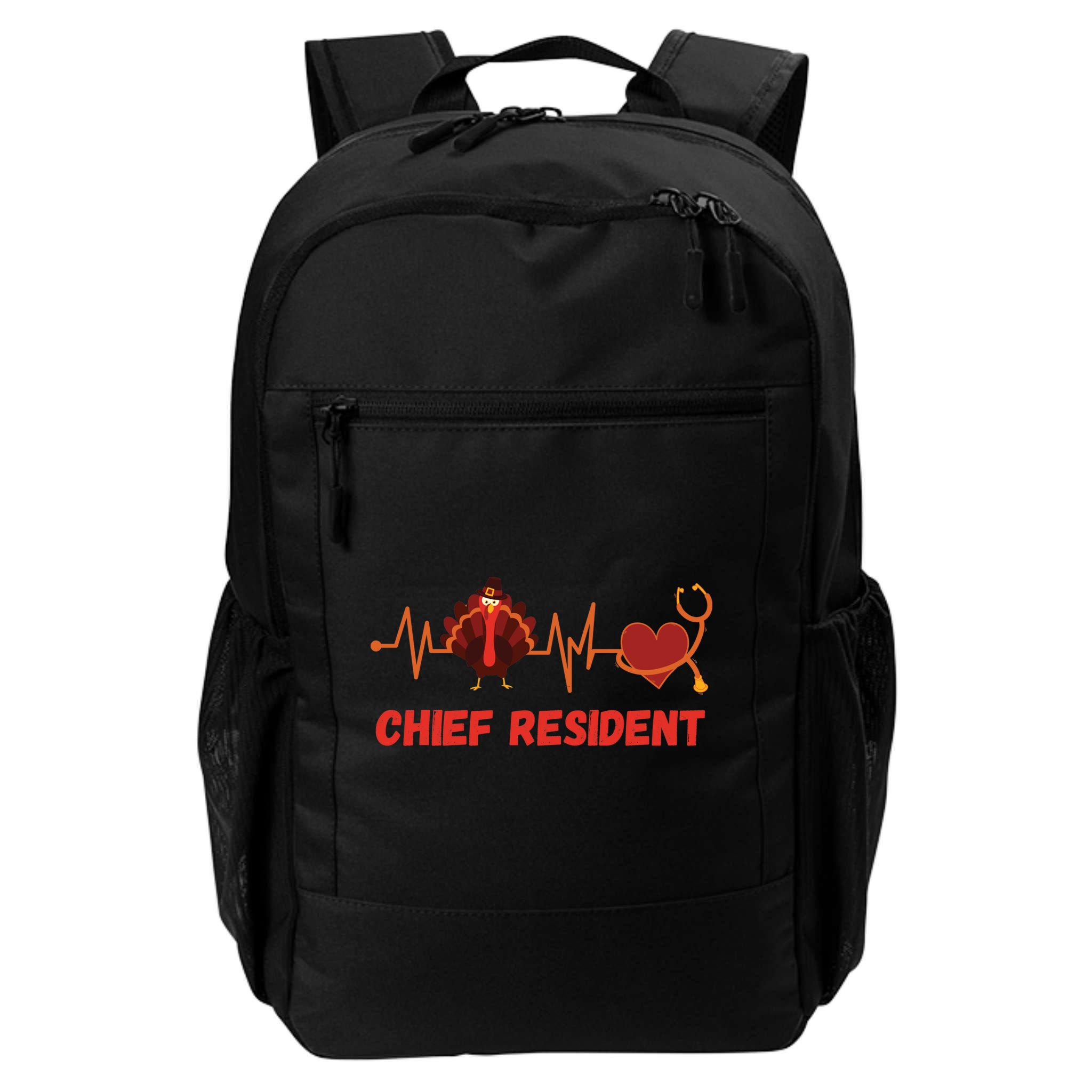 Thanksgiving Chief Resident Heartbeat Stethoscope Doctor Gift Backpack
