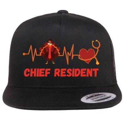 Thanksgiving Chief Resident Heartbeat Stethoscope Doctor Gift Flatbill Hat