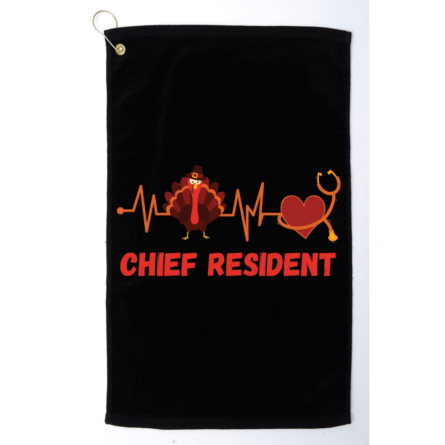 Thanksgiving Chief Resident Heartbeat Stethoscope Doctor Gift Golf Towel