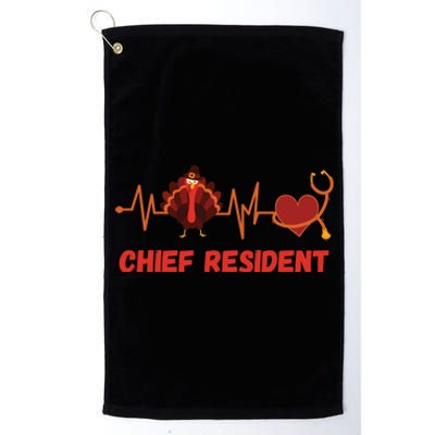 Thanksgiving Chief Resident Heartbeat Stethoscope Doctor Gift Platinum Collection Golf Towel