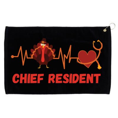 Thanksgiving Chief Resident Heartbeat Stethoscope Doctor Gift Grommeted Golf Towel