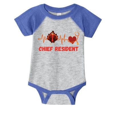 Thanksgiving Chief Resident Heartbeat Stethoscope Doctor Gift Infant Baby Jersey Bodysuit