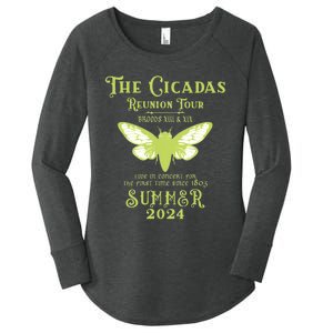 The Cicada Reunion U.S 2024 Cicada Concert Fest Lover Women's Perfect Tri Tunic Long Sleeve Shirt