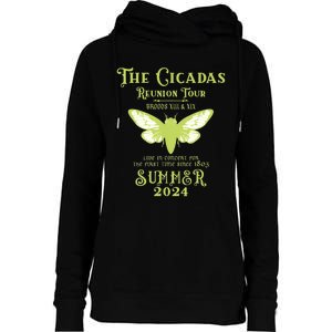 The Cicada Reunion U.S 2024 Cicada Concert Fest Lover Womens Funnel Neck Pullover Hood