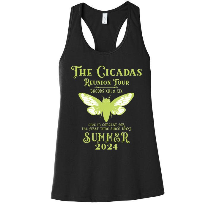 The Cicada Reunion U.S 2024 Cicada Concert Fest Lover Women's Racerback Tank