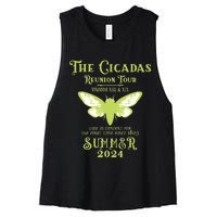 The Cicada Reunion U.S 2024 Cicada Concert Fest Lover Women's Racerback Cropped Tank