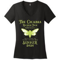 The Cicada Reunion U.S 2024 Cicada Concert Fest Lover Women's V-Neck T-Shirt