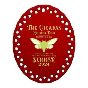 The Cicada Reunion U.S 2024 Cicada Concert Fest Lover Ceramic Oval Ornament