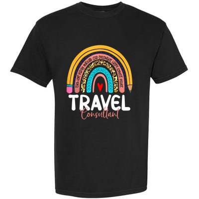 Travel Consultant Rainbow Leopard Travel And Tourism Work Gift Garment-Dyed Heavyweight T-Shirt