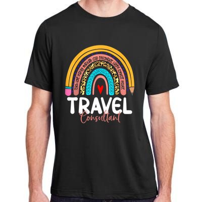 Travel Consultant Rainbow Leopard Travel And Tourism Work Gift Adult ChromaSoft Performance T-Shirt