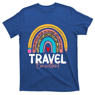 Travel Consultant Rainbow Leopard Travel And Tourism Work Gift T-Shirt