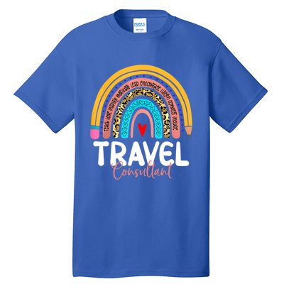 Travel Consultant Rainbow Leopard Travel And Tourism Work Gift Tall T-Shirt