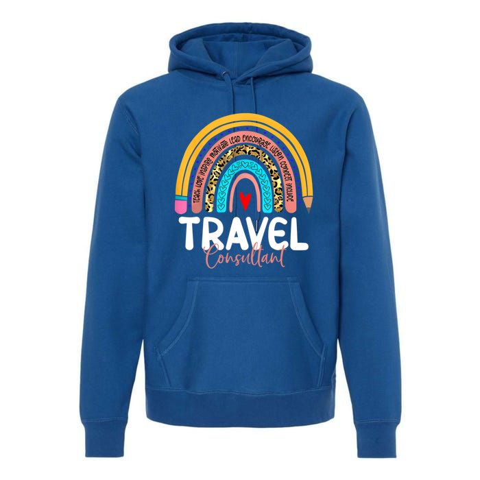 Travel Consultant Rainbow Leopard Travel And Tourism Work Gift Premium Hoodie