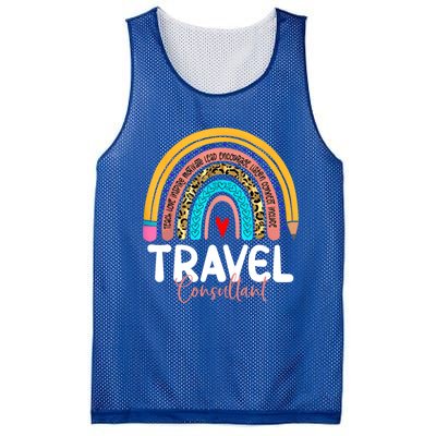 Travel Consultant Rainbow Leopard Travel And Tourism Work Gift Mesh Reversible Basketball Jersey Tank